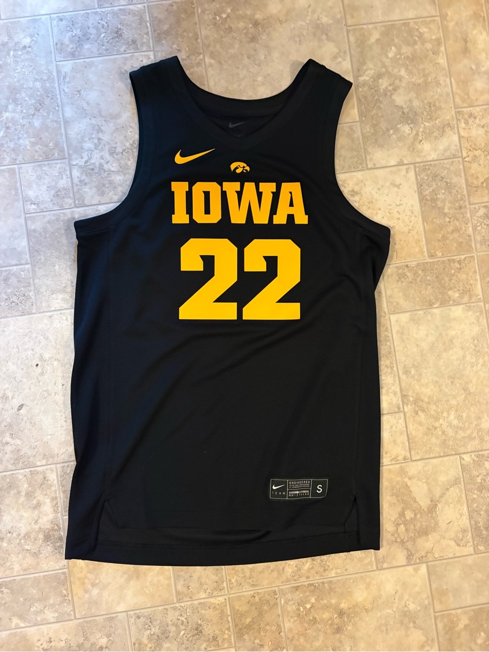 Nike Iowa Black & Gold #22 Basketball Jersey